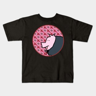 Portrait of a Halloween Horror Vampire Pig Kids T-Shirt